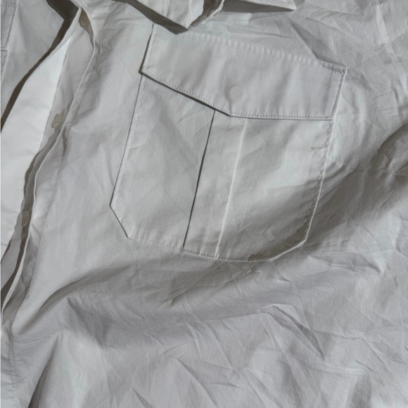 Good American White Button-Up Down Shirt Size 5 Long Sleeves Work Clothes - Picture 6 of 8